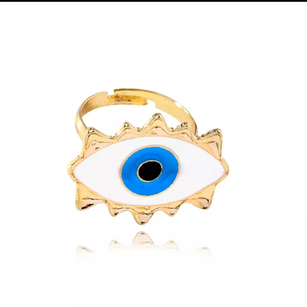 Evil Eye Spikes Ring